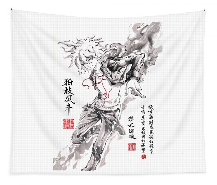 komaeda nagito danganronpa japanese ink jihu transparent - Anime Tapestry Store