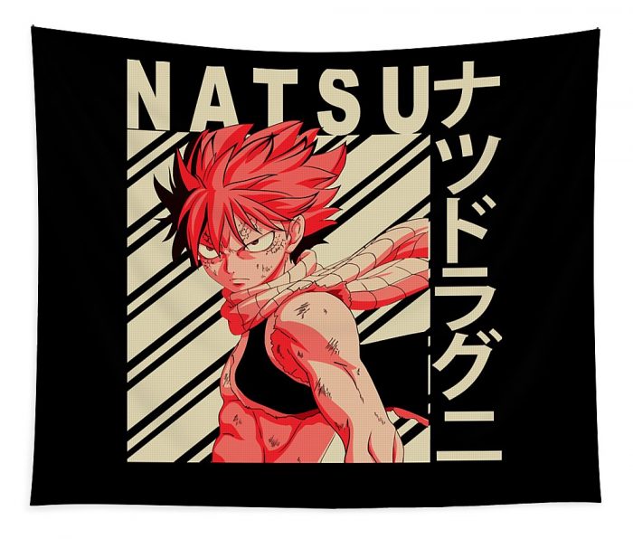 lucky think fast in every position natsu dragneel vintage art retro zery bart transparent - Anime Tapestry Store