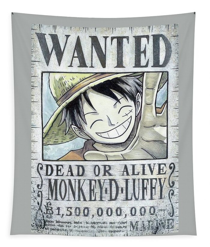 monkey d luffy wanted poster handmade print lissy gale - Anime Tapestry Store