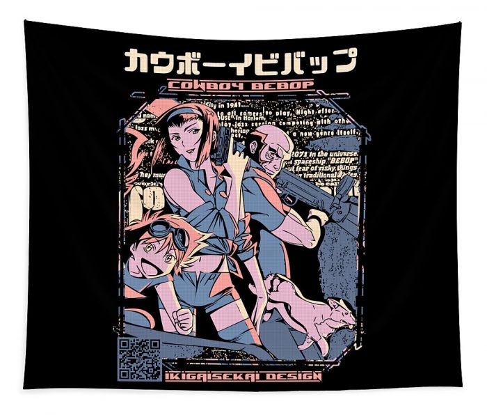 music retro bounty hunter retro cowboy bebop ikigaisekai heroes movie for child transparent - Anime Tapestry Store