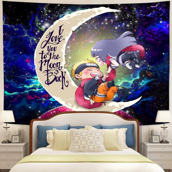 Naruto Hinata Couple Moon And Back Galaxy Tapestry Room Decor