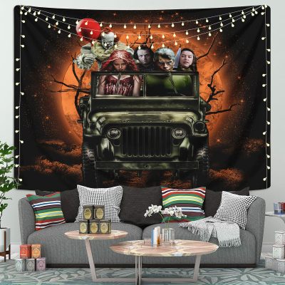 Pennywise And Friends Halloween Moonlight Tapestry Room Decor