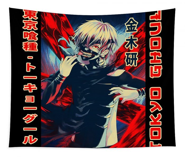 retro ken kaneki art tokyo ghoul anime fantasy anime transparent - Anime Tapestry Store