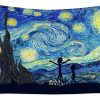 rick and morty starry night van gogh linyan chen - Anime Tapestry Store