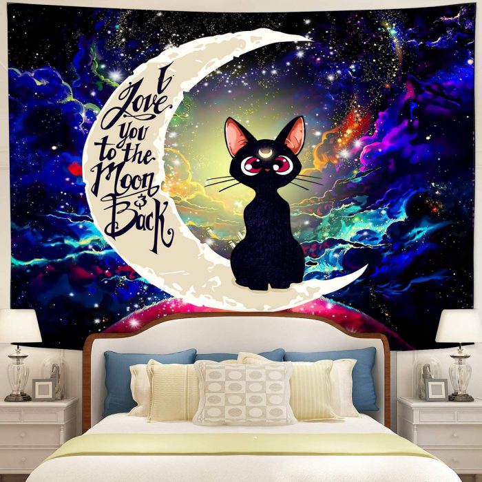 Sailor Moon Cat Moon And Back Tapestry Room Decor