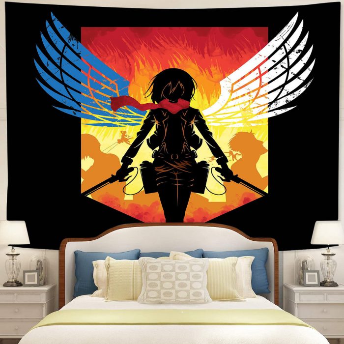 Mikasa Ackerman Attack On Titan Tapestry Room Decor