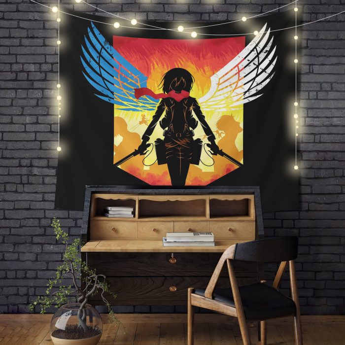 Mikasa Ackerman Attack On Titan Tapestry Room Decor