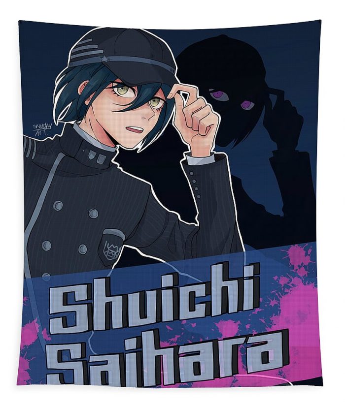 shuichi saihara print with name danganronpa v3 wilkinson fred - Anime Tapestry Store