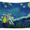 starry night x rick and morty hafssa bekkali - Anime Tapestry Store