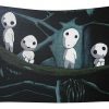 studio ghibli princess mononoke forest spirit elf kodama glow in the dark maryna povhanych - Anime Tapestry Store