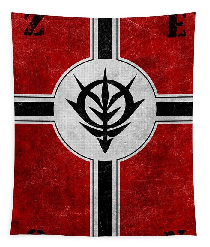 zeon flag texture black andrea gatti - Anime Tapestry Store