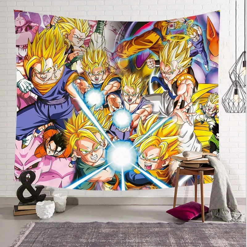 2024 New Dragon Ball Tapestry Hanging Party Photography Wall Hanging Goku Beach Room Decor Cloth Carpet 10 - Anime Tapestry Store