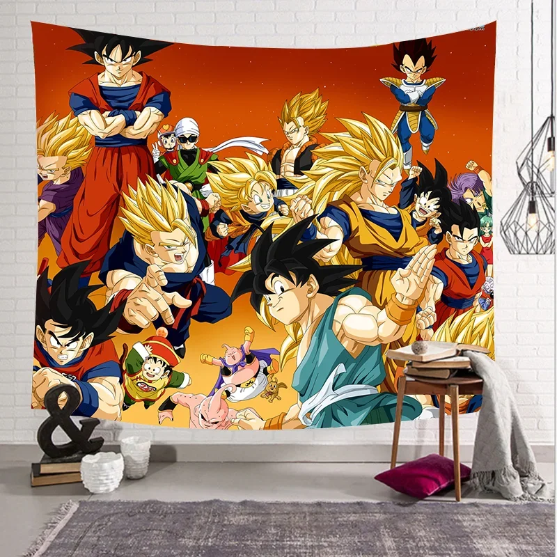 2024 New Dragon Ball Tapestry Hanging Party Photography Wall Hanging Goku Beach Room Decor Cloth Carpet 13 - Anime Tapestry Store