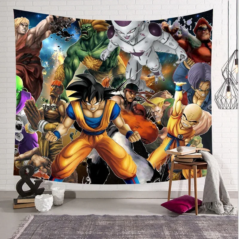 2024 New Dragon Ball Tapestry Hanging Party Photography Wall Hanging Goku Beach Room Decor Cloth Carpet 15 - Anime Tapestry Store