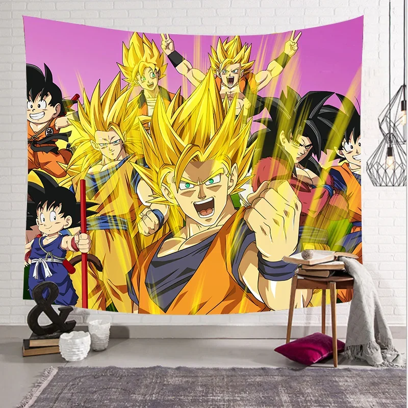 2024 New Dragon Ball Tapestry Hanging Party Photography Wall Hanging Goku Beach Room Decor Cloth Carpet 3 - Anime Tapestry Store