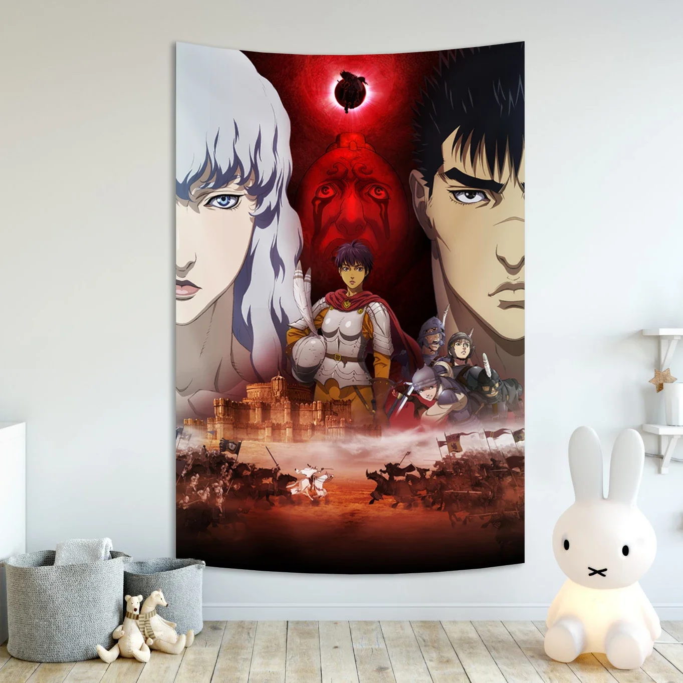 Anime Berserk Sacrifice Tapestry Hanging Printed Home Room Bar Cafe Aesthetic Art Wall Decor 1 - Anime Tapestry Store