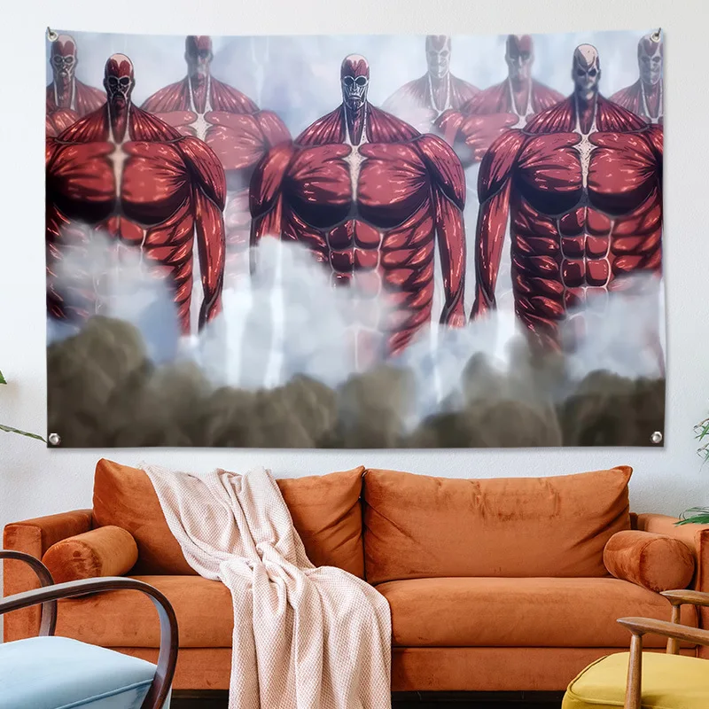 Anime Wall Art Tapestry Attack On Titan Fabric Heavy Cloth Background Design Hanging Picture Flag Room 10 - Anime Tapestry Store