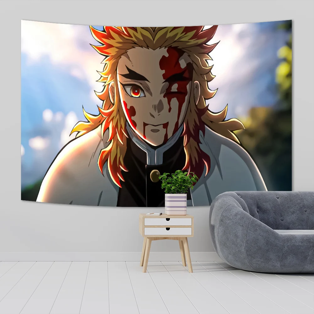 Japanese Anime Tapestry Wall Hanging Hippie Room Decor Demons Slayer Anime Cloth Wall Tapestry Bedroom Background 10 - Anime Tapestry Store
