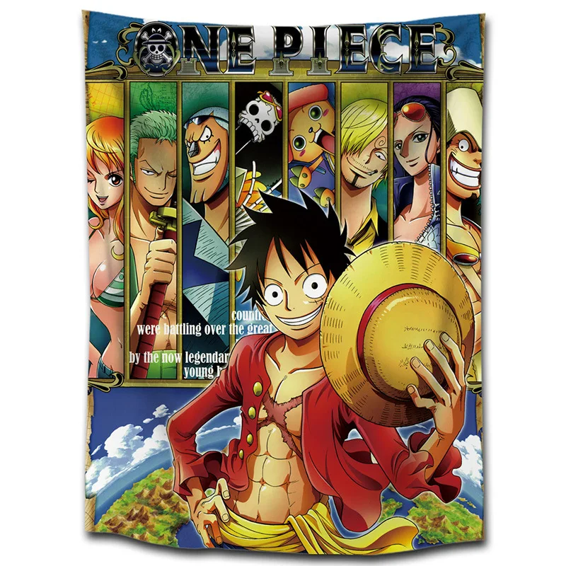 One Piece Anime poster Tapestry Wall Hanging 3D Printed Banner Flag Blanket Wall Cloth Bohemian Mandala 4 - Anime Tapestry Store