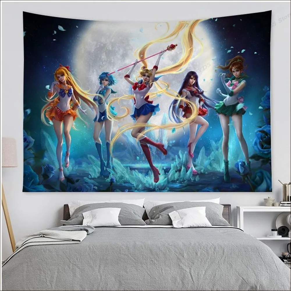 S sailor moonS Tapestry Colorful Tapestry Wall Hanging Bohemian Wall Tapestries Mandala Wall Hanging Sheets 7 - Anime Tapestry Store